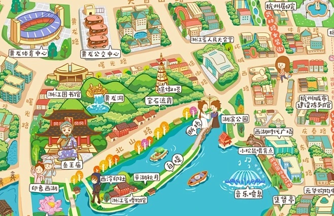 杭州旅游景点地图