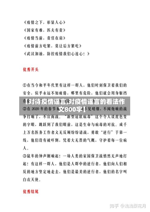 【对待疫情谣言,对疫情谣言的看法作文800字】-第1张图片