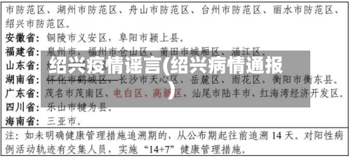 绍兴疫情谣言(绍兴病情通报)-第1张图片